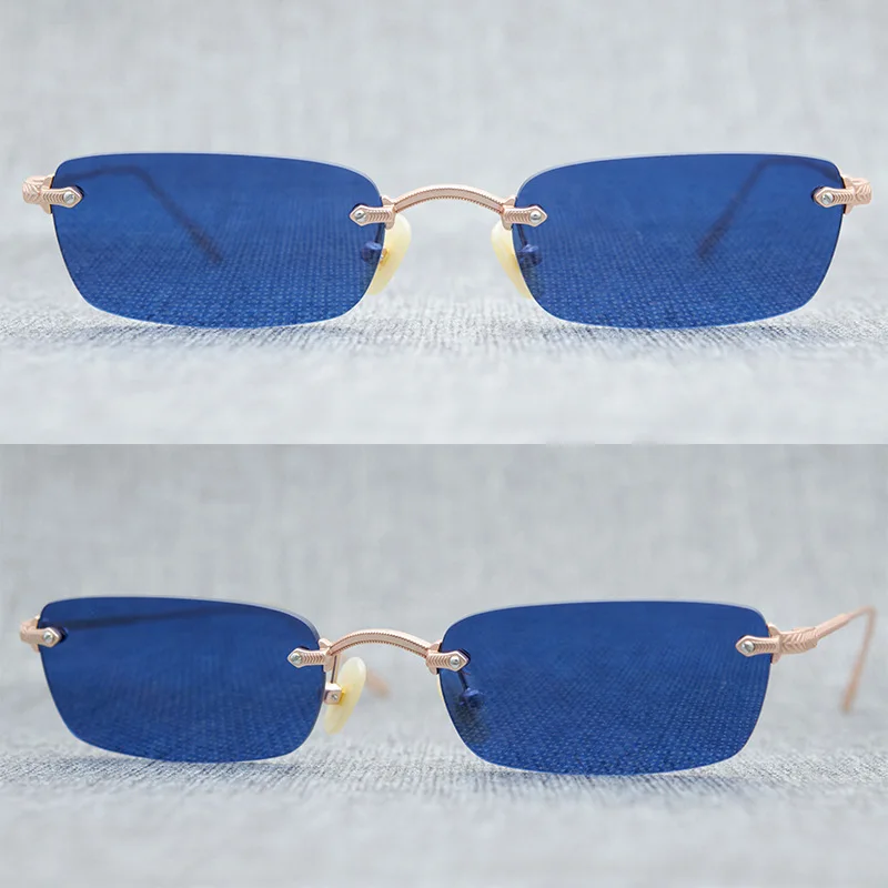 2023 Frameless Fashion Nylon Lenses Sunglasses Rectangular Frameless Sunglasses for Men and Women