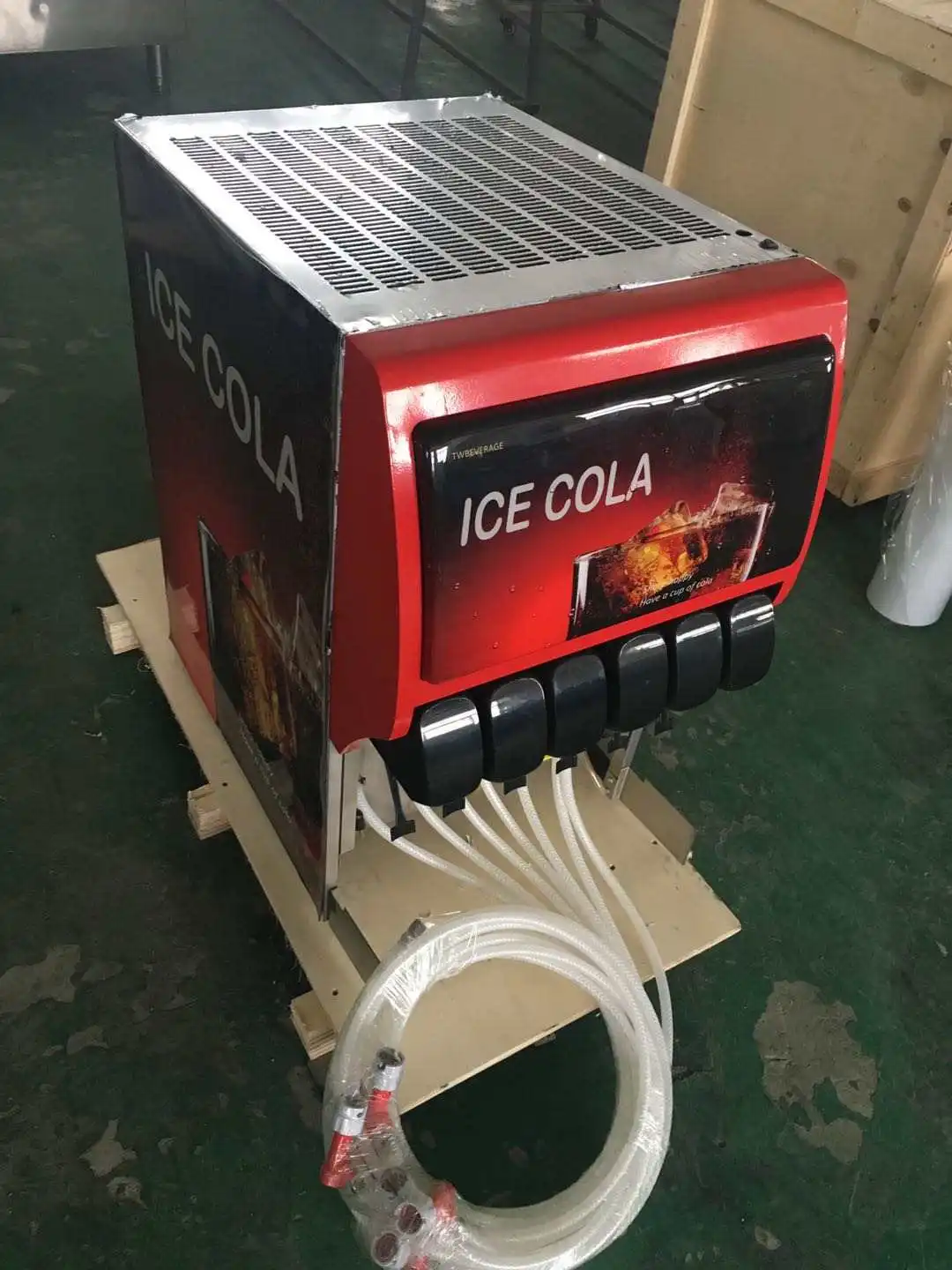 Post mix Soda fountain maker cola making machine connect with BIB or keg syrup system