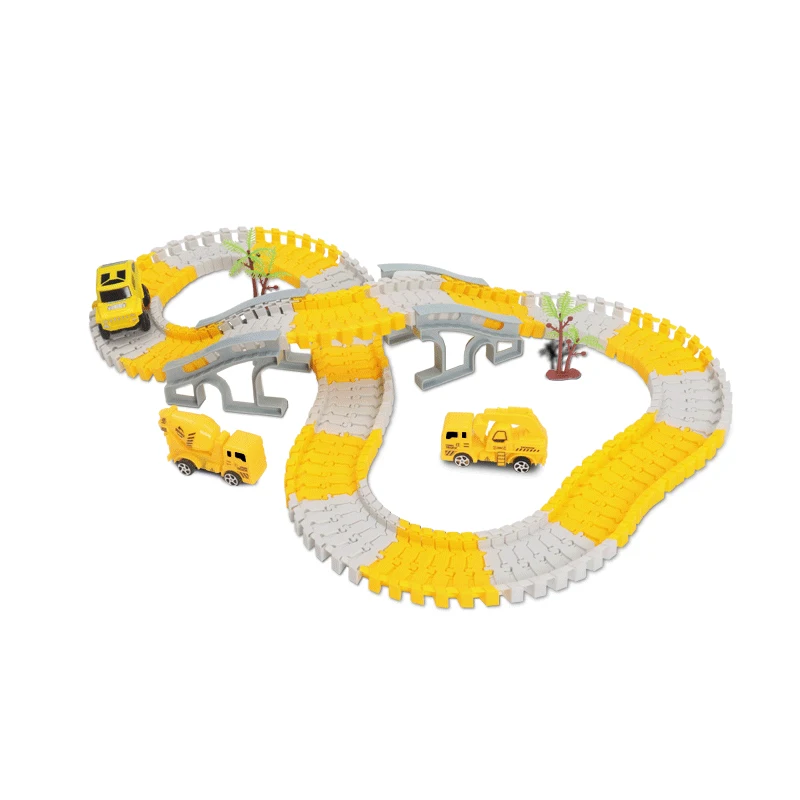 New Construction Race Tracks Electric Engineering Track Car Railway Vehicles Slot Toy Education Assemble Toy for Kids