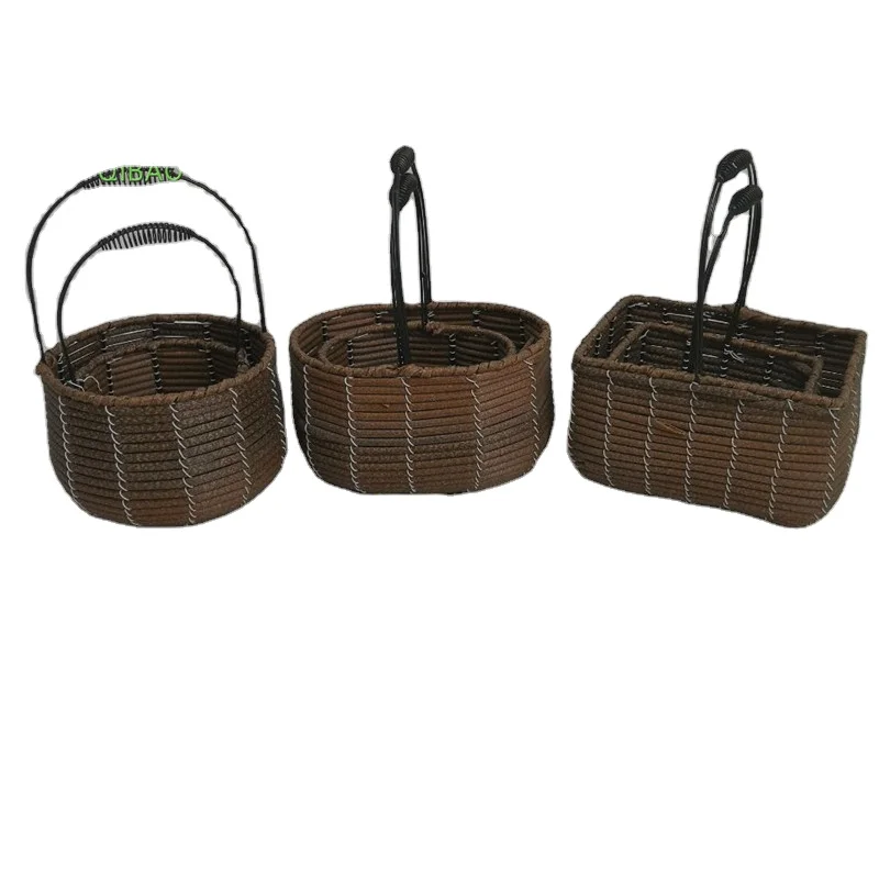 Wholesale selling high-quality wire baskets, straw woven rattan baskets / fruit baskets / flower baskets