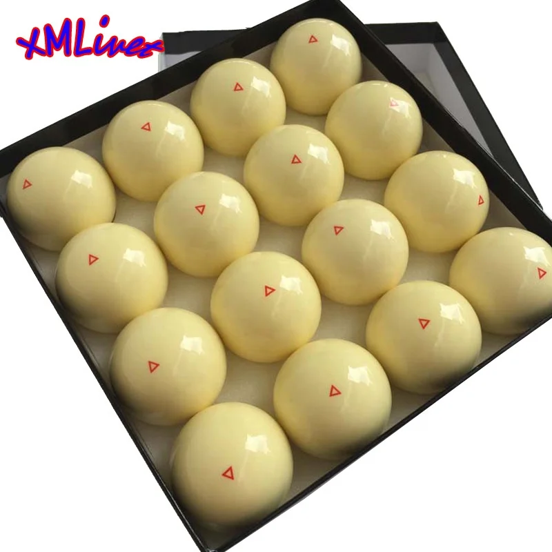 xmlivet Billiards Pool White Balls Yellow with red triangle Resin 52.5mm/57.25mm Nine-ball White balls accessories