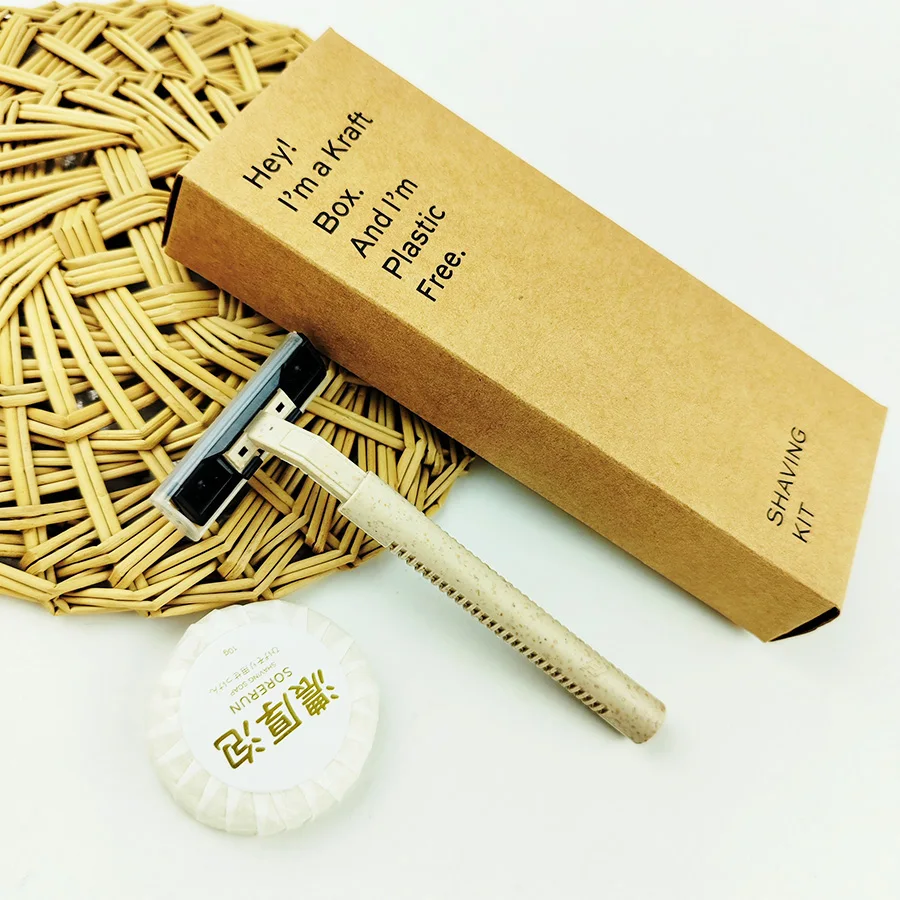 Wholesale Eco-friendly Biodegradable Disposable Shaving Razor with 10g shaving soap