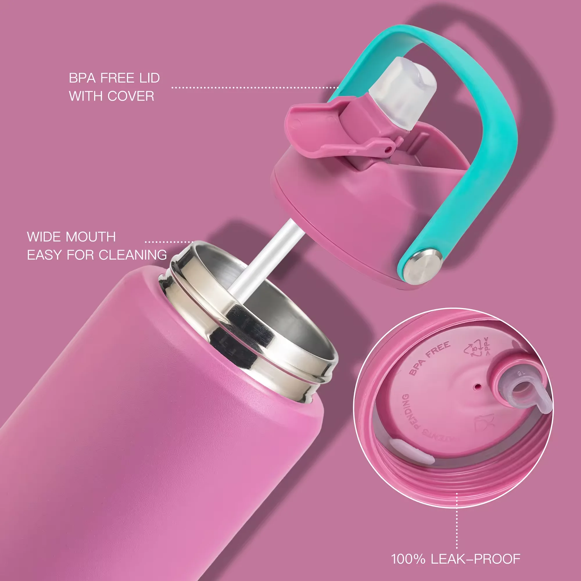 Laser Engraved National Parks Water Bottle with Sticker 32oz Insulated Water Bottle Travel Bucket List Bottle with Leak-Proof Li