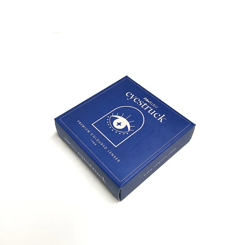 Gold design Custom logo cosmetic paper box Colorful Contact Lens packaging Box with window cosmetic boxes