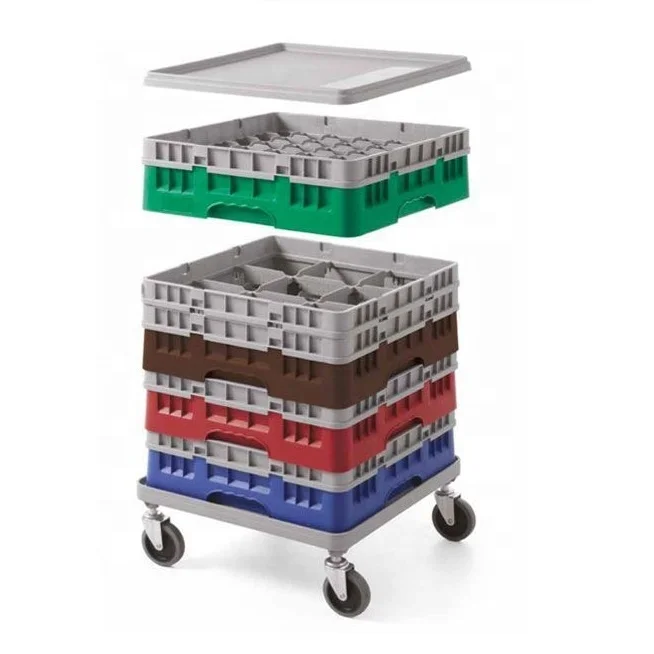 
Standing Type Plastic Compartment Glass Rack for Restaurant Transportation  (62413651228)