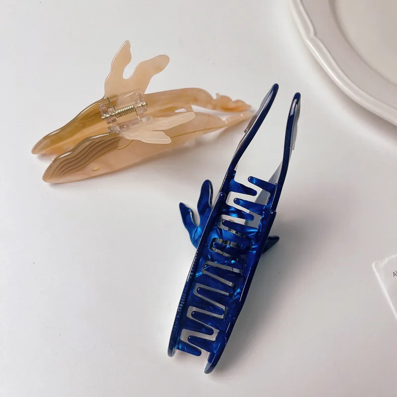 New Design Acetate Blue Whales Fish Hair Claw Clips Personalized Unique Cute Animals Hair Claw Accessories For Women