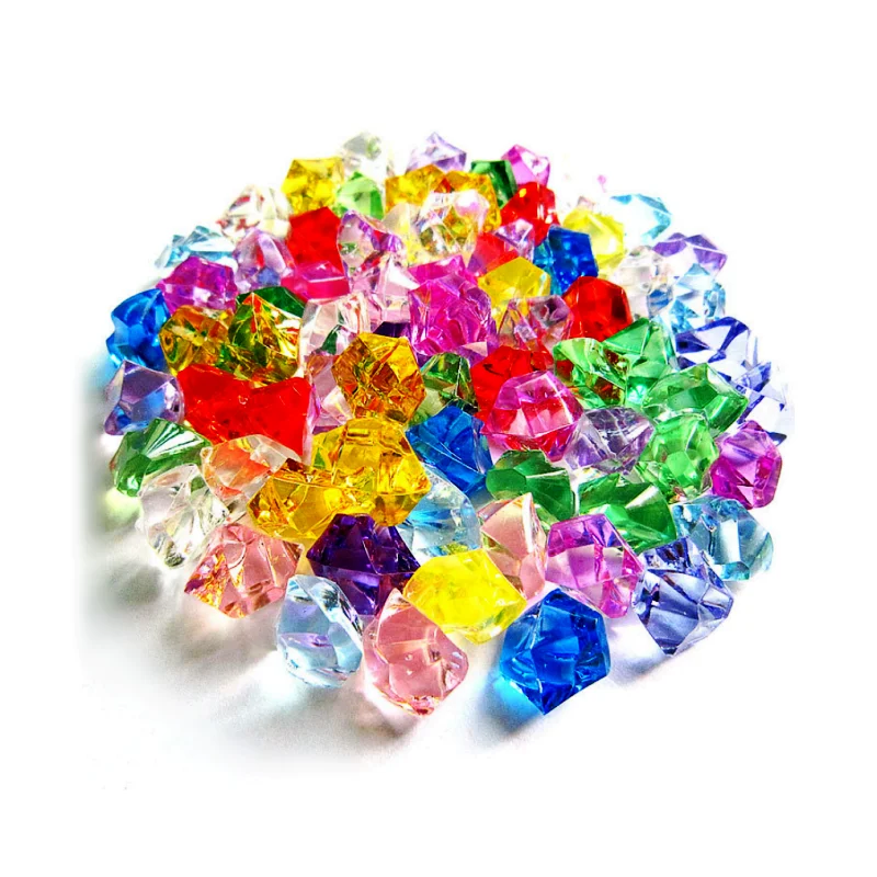 500pcs Pack Colorful Acrylic Ice Cube Decoration Acrylic Simulated Ice Cube Acrylic Stone Ornaments