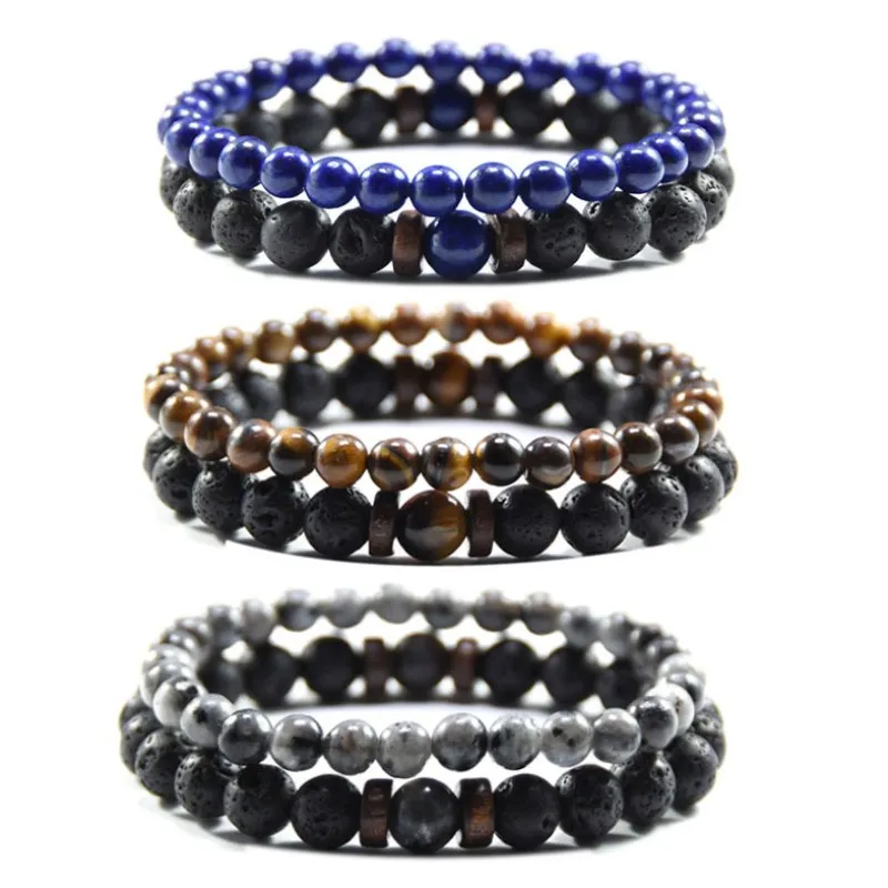 Бирюзовый браслет из лавового камня, женский браслет из бисера, браслет из натурального камня на заказ