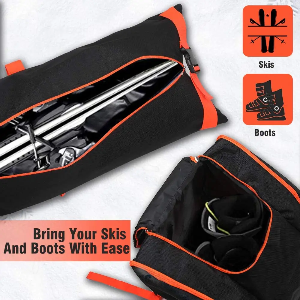 Outdoor Sports Ski Boot Bag Padded Snowboard Ski Bag with Waterproof Oxford Fabric