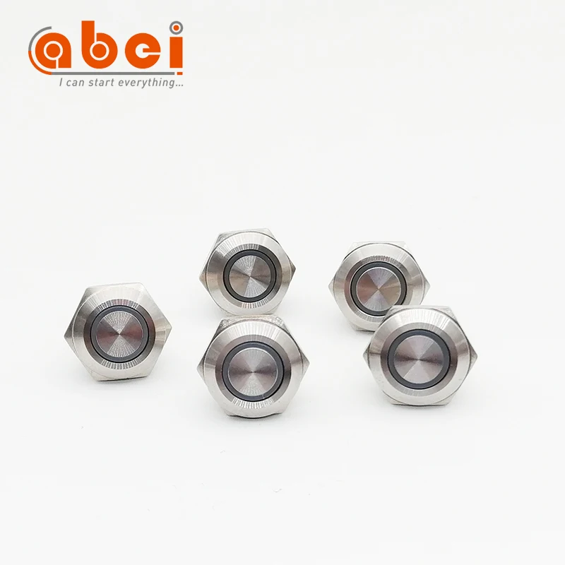 Momentary tact switch 12MM  Metal Push button 6V 12V unlocked switches with ring LED