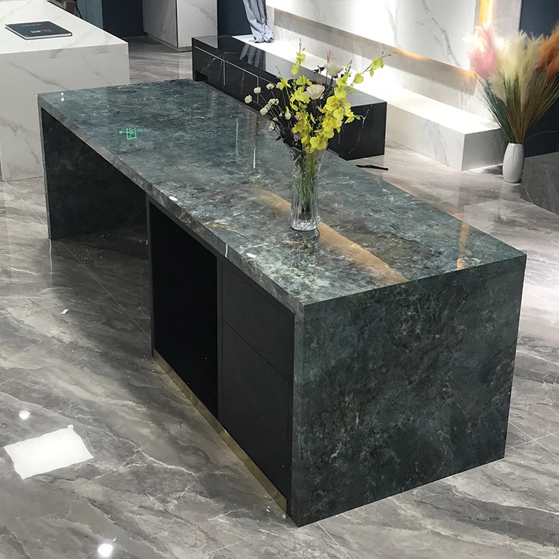 Price composite marble table top semi precious blue agate stone slabs