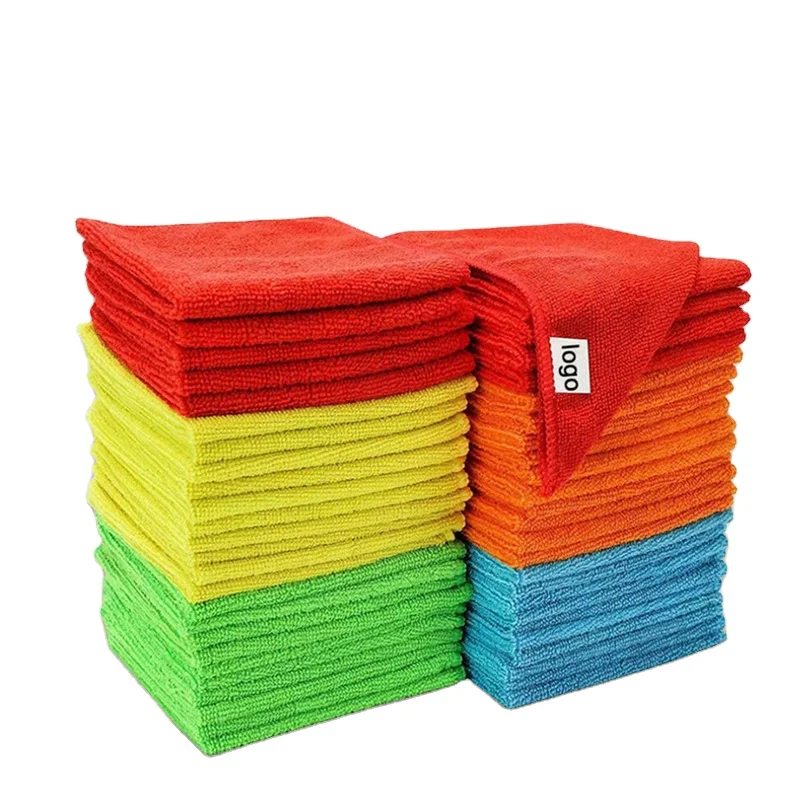 Customized Logo Household Clean Rags Microfiber Kitchen Towel Cleaning Cloth Car Wash Towel 40 *40 cm Car Drying Towel