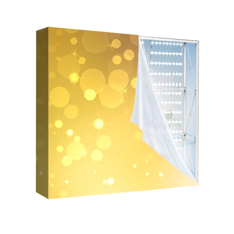 Custom straight curved foldable trade show exhibition photo booth backdrop seg pop up display Light Box