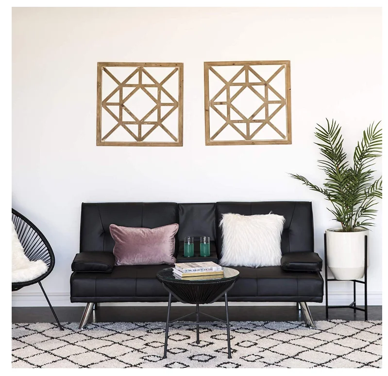 Murphy foldable faux leather sofa bed