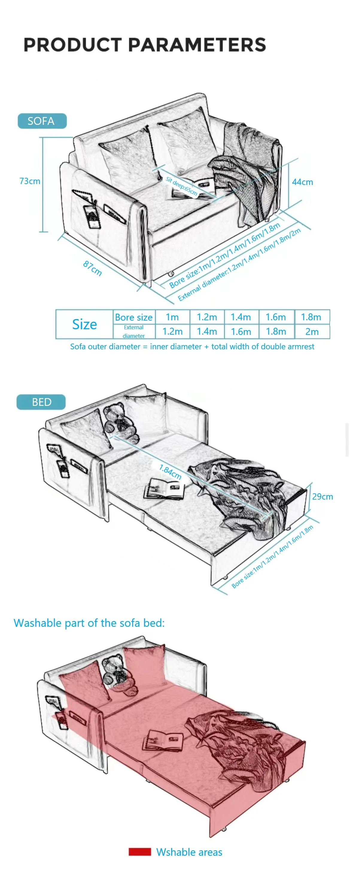 Chinese folding sofa cum bed small sleeper sofa knoll sofa