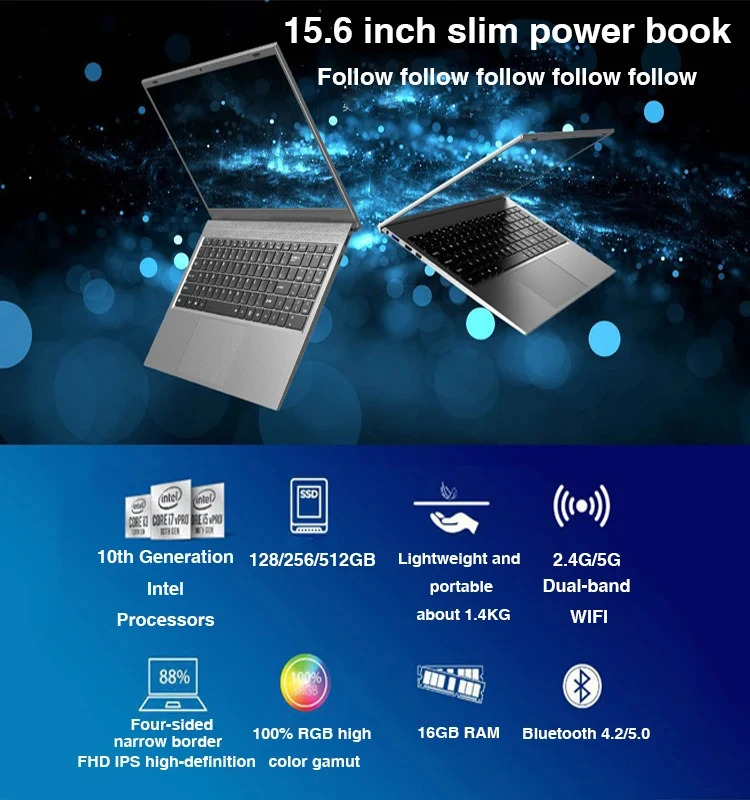 New Popular 15.6-inch Large Screen NB14A 8GB+256GB 1920 * 1080 IPS Original Factory Direct Sales Window 10 Laptop