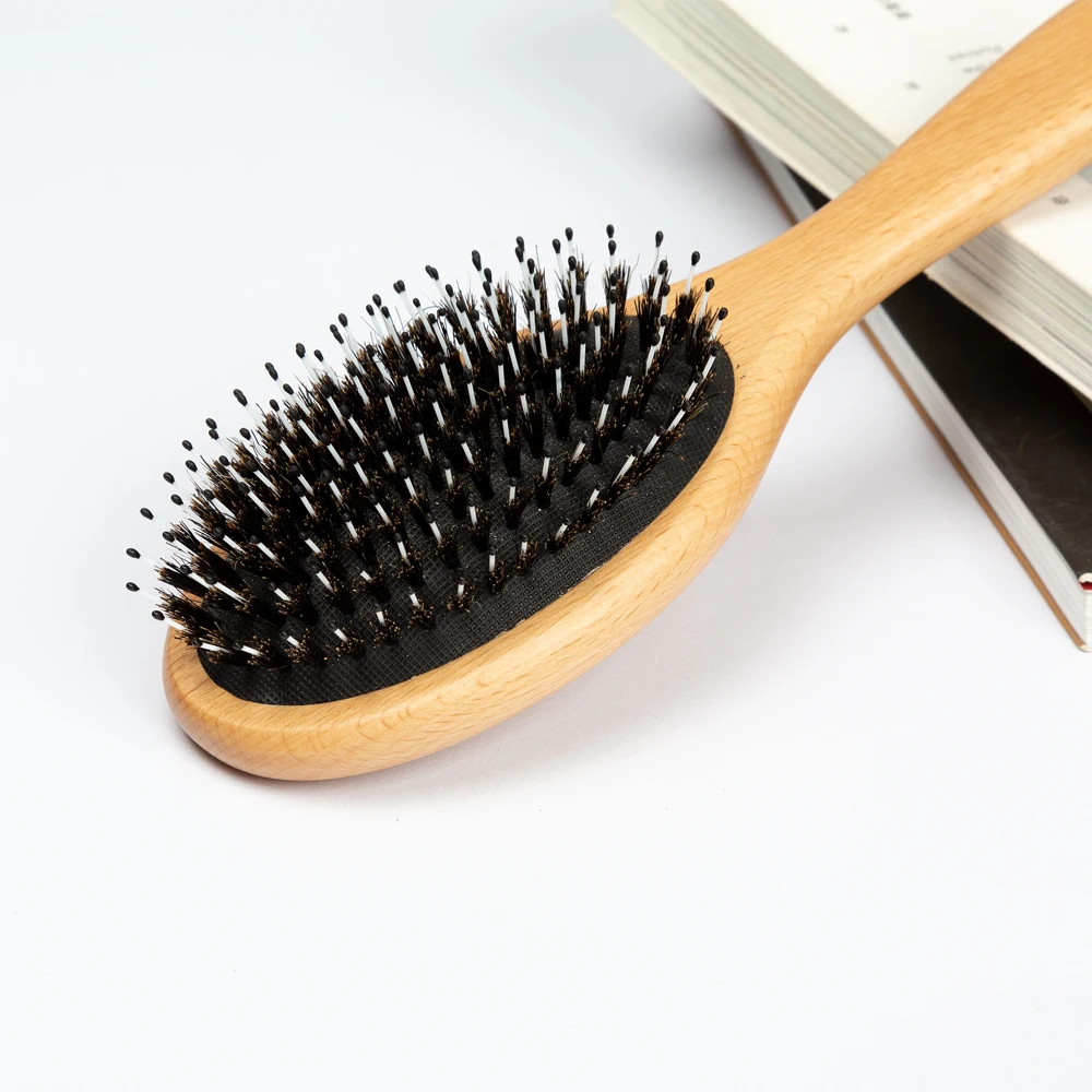 Boar Bristle Hair Brush Natural Beech Comb Hairbrush for Curly Thick Long Dry Wet Hair Detangler Massage Brushes