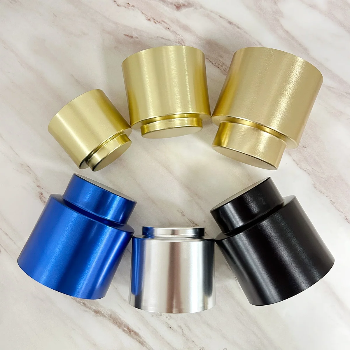 Luxury Aluminum candle jar Metal votive candle holder Gold black empty cup container for candle making