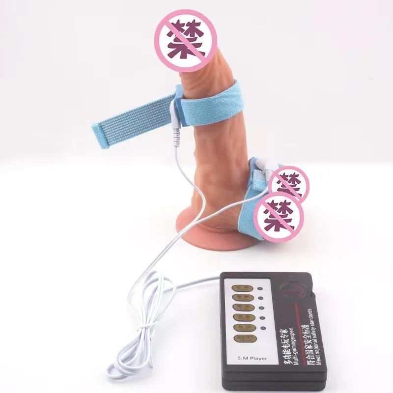 Adjustable Electric Shock Therapy Cock Ring Adult Sex Toys Penis Sleeve Male Masturbation