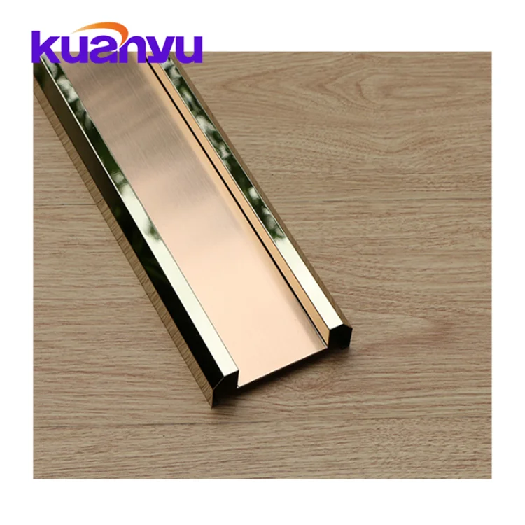 Factory Price Stainless Steel Golden Metal Tile Edge Profile Protection Skirting Boards For Decorative Interior Wall