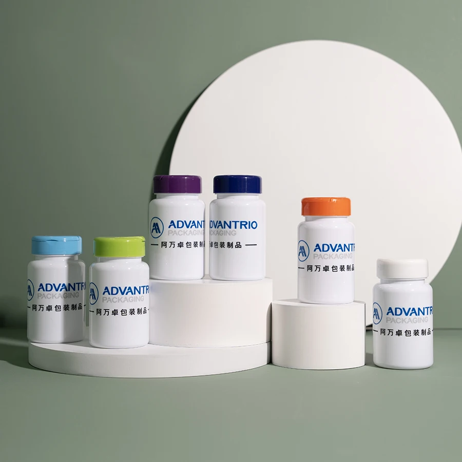 High Quality Sale PET White Empty Silk Screen Printing Plastic Medicine Capsule Pill Bottle With Cap