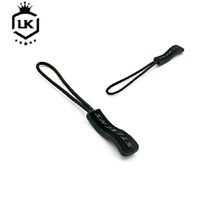U shape decorative plastic zipper pull cord brand logo TPU string zipper puller for Jacket