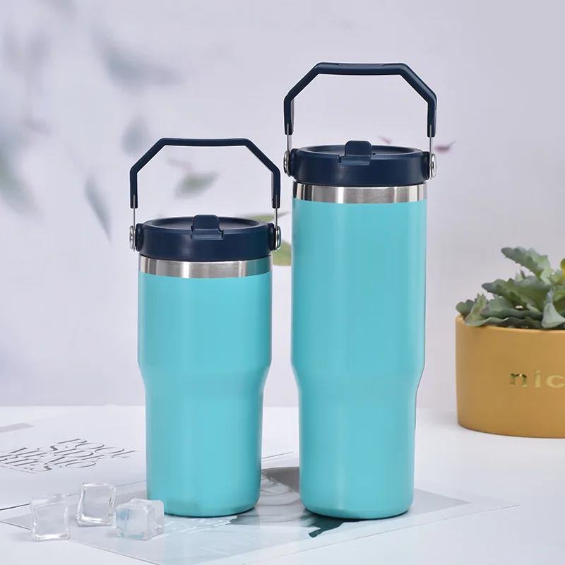 Custom 20oz 30oz Copo Double Wall Travel Stanleys Tumbler Stainless Steel Vacuum Insulated Tumbler With Portable Handle Lid