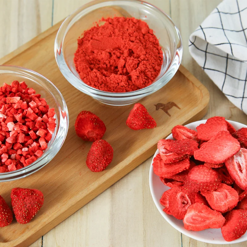 Healthy snack sweetened dried fruits freeze dried strawberry