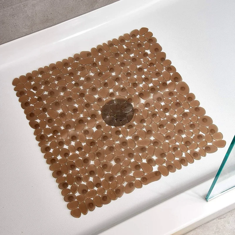 21 x 21 Inches Pebble Bathtub Mat Square Shower Mat