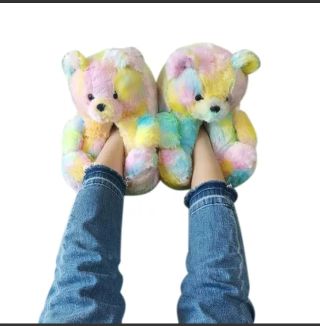 
2020 Wholesale Cheap Woman Kid Bedroom Soft house slipper plush indoor slipper Teddy Bear Slippers 