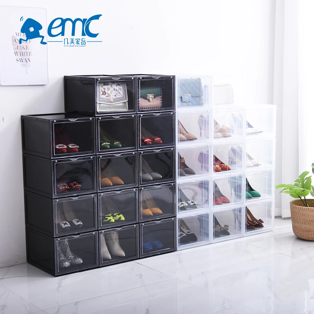 Wholesale custom design clear plastic shoe boxes organizer