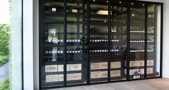Stainless steel metal modern wine cabinet bar living room furniture