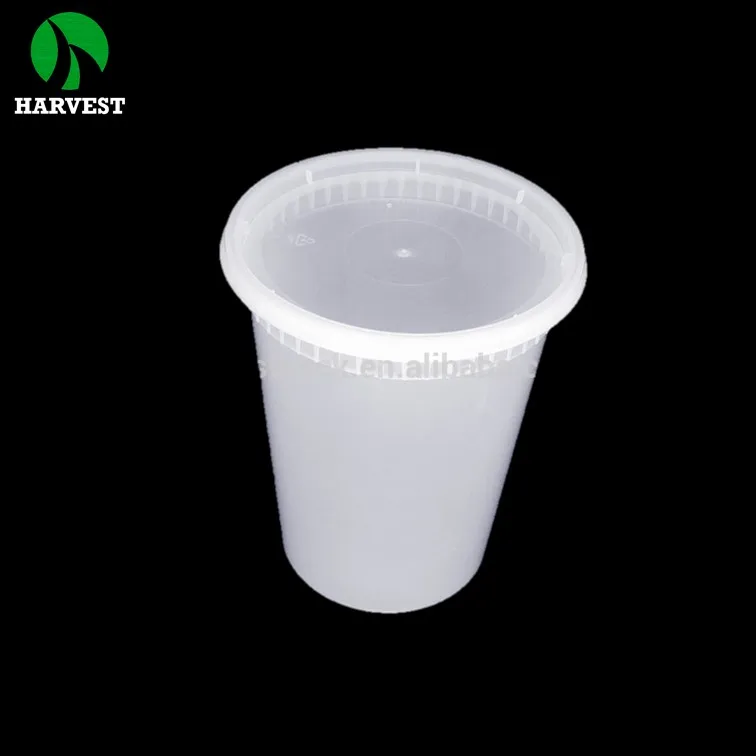 Custom Color based disposable take away 250ml 8oz pp Injection soup food plastic deli cup container with lids