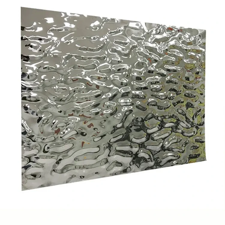304 0.8mm pvd color mirror blue water ripple stainless steel decorative sheet