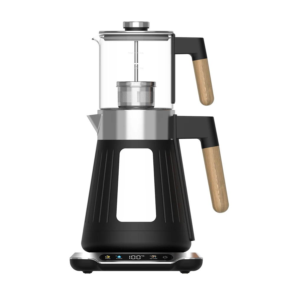 Hotsy Small Appliances Digital Electric Two Layers Jug Glass Samovar Tea Maker Samovar Turkish Pot With Filter Glass Tea Kettle