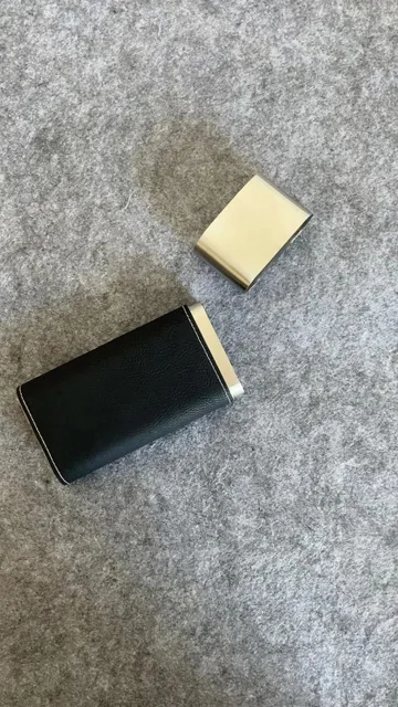stainless steel laserable custom engraved leather cigar case holder