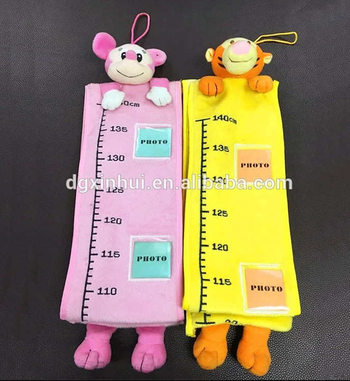 Modern design growth chart foldable grow with animal cotton waterproof kids ruler