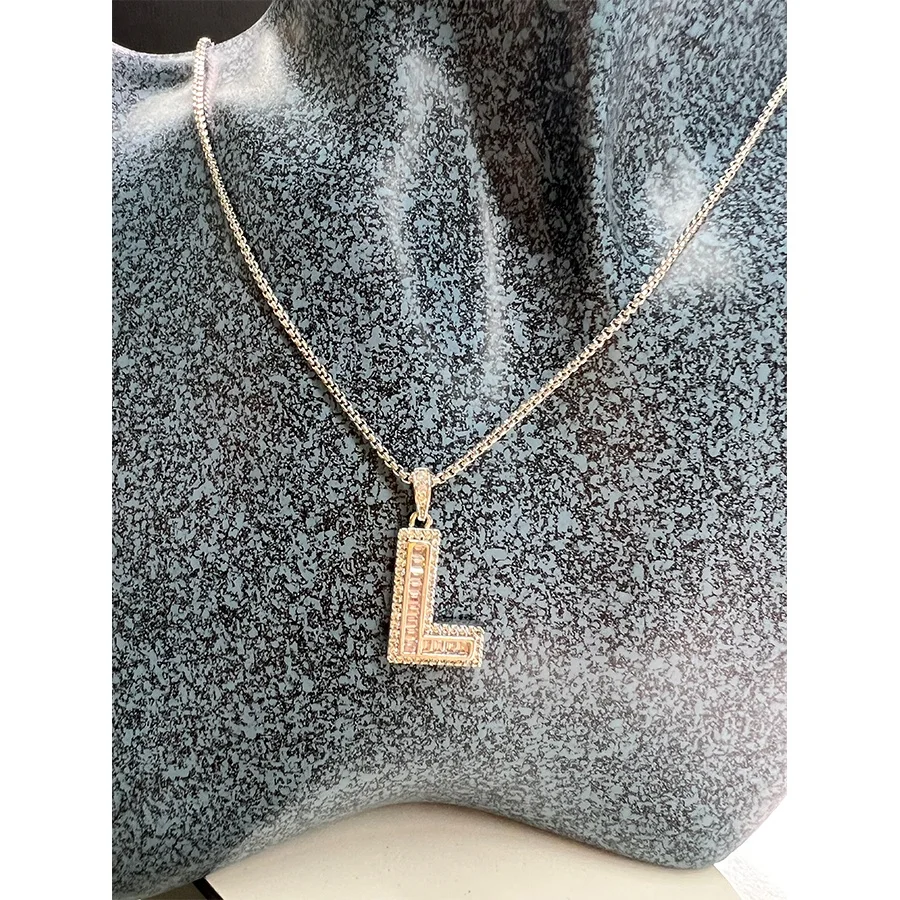 basic A to Z letter cube charms initial 26 letters 925 sterling silver alphabet cube pendant