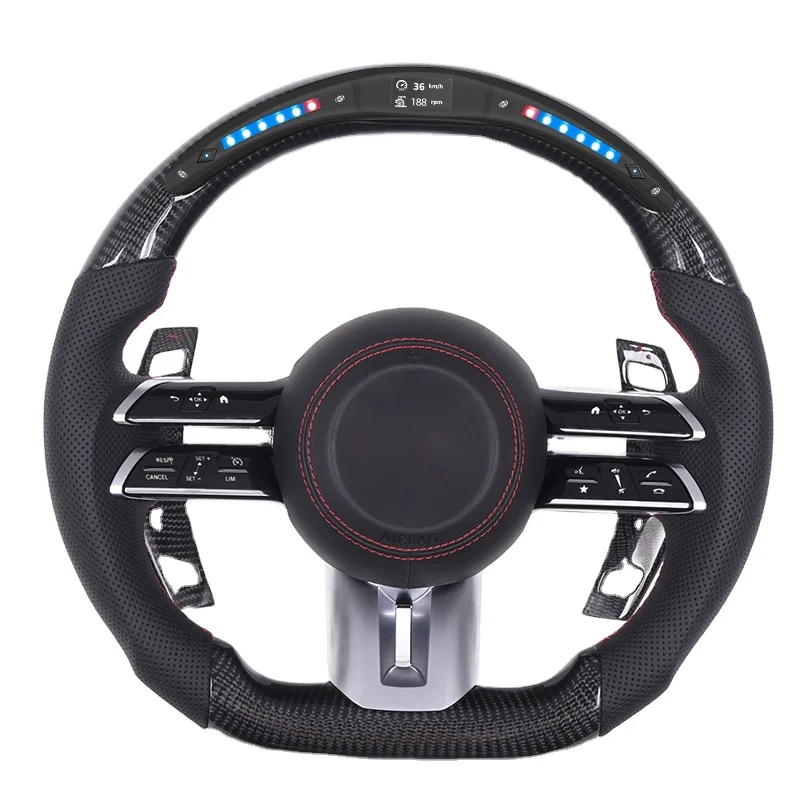 
2021LED carbon fiber steering wheel for Mercedes A CLASS C CLASS 