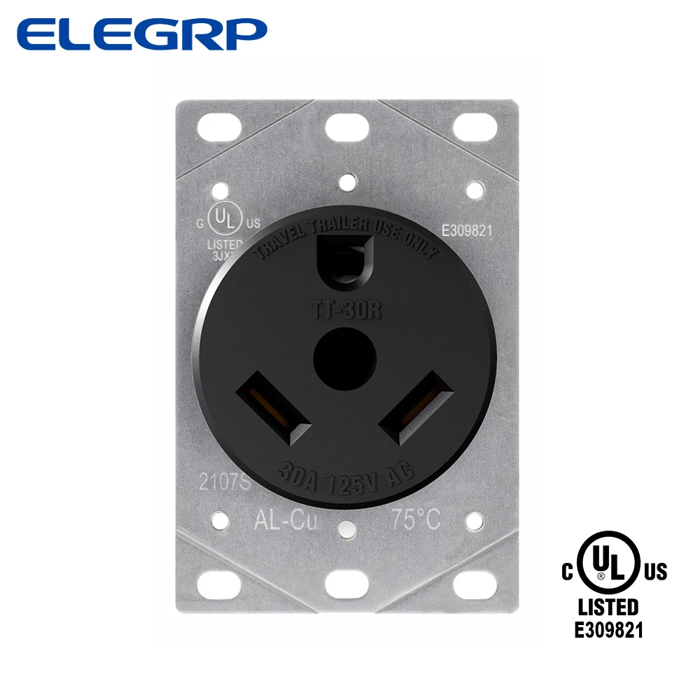 30A Электрический свяжитесь с нами (Национальная ассоциация владельцев электротехнических TT-30R 120V 3 Pin промышленного класса высокой мощности устройства настенная розетка с сертификацией ul/cul перечислены для прицепа с прицепом
