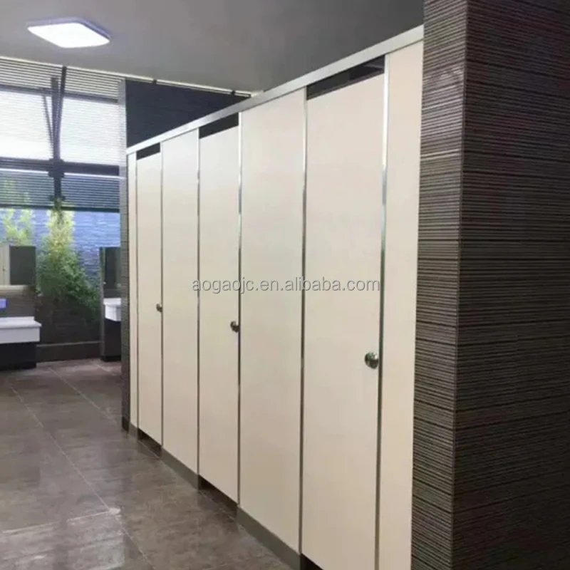 Compact Solid Phenolic Board Shopping Mall Toilet Cubicle Partition