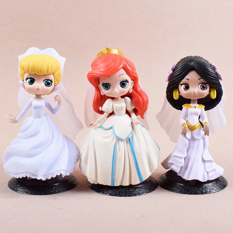  Cake Topper Decoration Toy Hot Selling Mermaid Snow White Belle Cinderella Princess Action Figures Cute Toys for