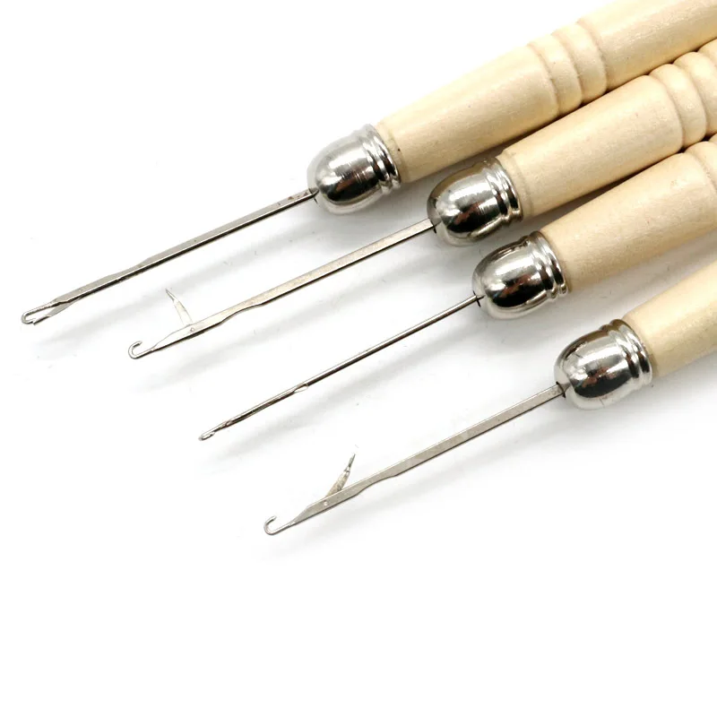 
1pcs Crochet Hook Wholesale Wooden Latch Hook Pulling Needle Loop Needle for Hair Extensions For Making Wigs Beauty Tools 