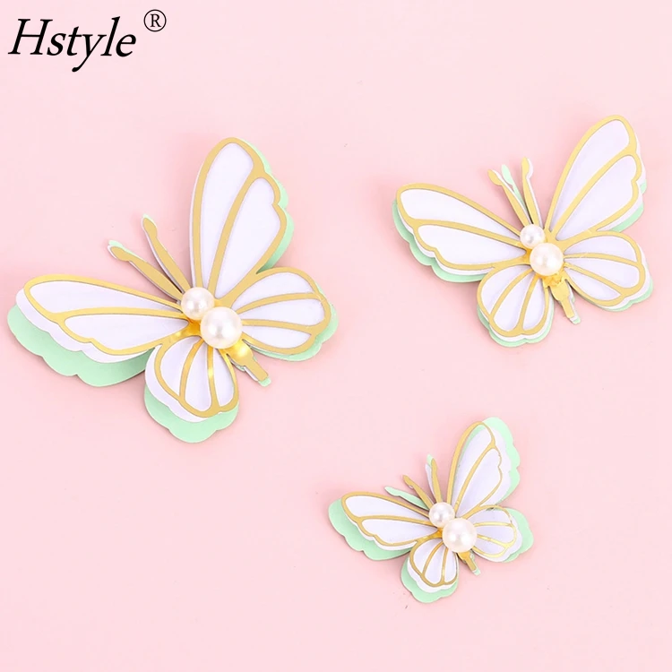 Жемчужная бабочка Топпер для торта на день рождения розовое золото сделай сам торты Декор свадьбу детский душ товары выпечки PQ867