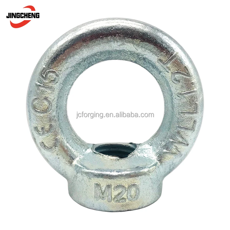 China Manufacturer Carbon Steel Forged Galvanized Nut M6-M36 Din 582 Ring Nut Din582 Oval Anchor Lifting Eye Nuts