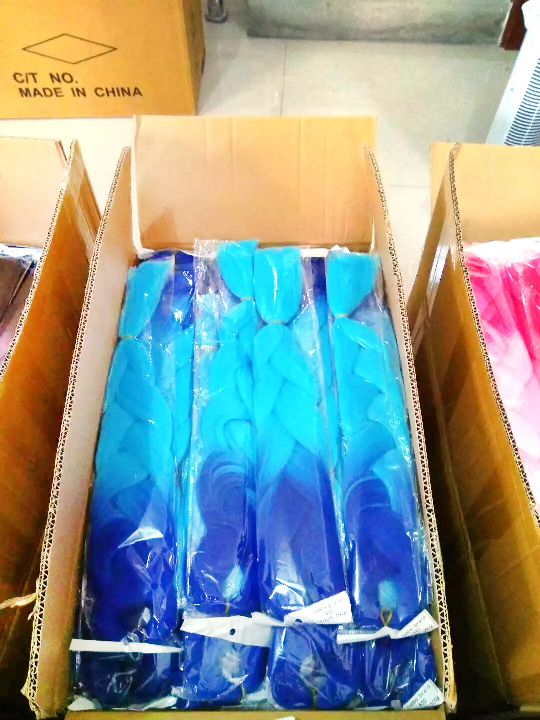 Wholesale high quality crochet hair synthetic soft braiding hair ombre black bleue original braid jumbo crochet braids