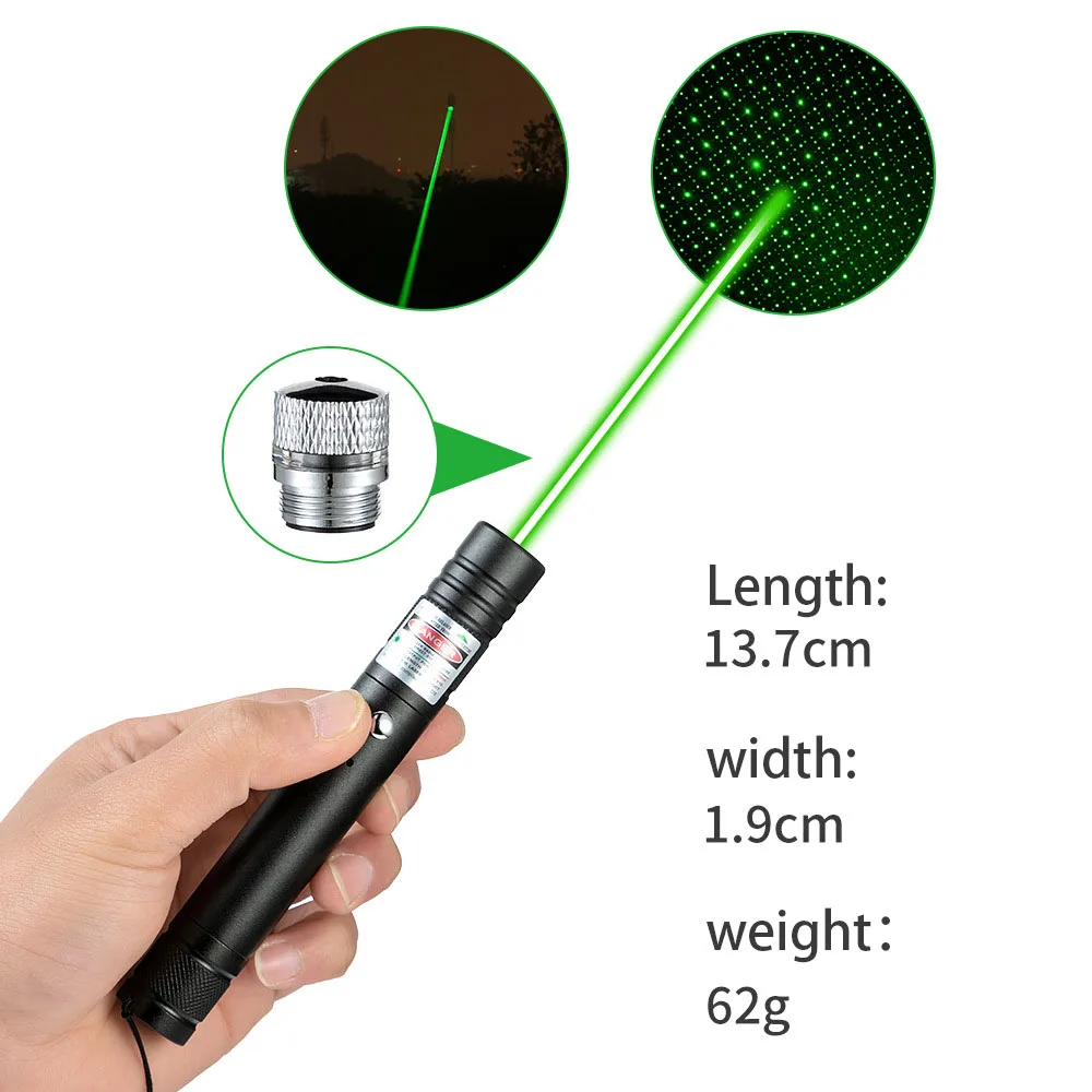 Outdoor Pointeurs Green Laser Stars Pet Cat Toy USB Charge Flashlight Green Laser Pointer laser Pen