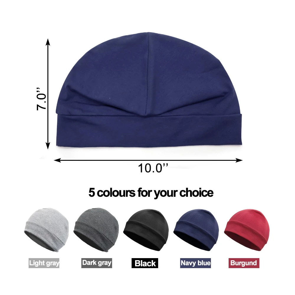 Zhenbang Unisex Cotton Beanie Hat Thin Running Skull Cap Winter Summer Sports Hat Chemo Cap Helmet Liner Beanies Hat