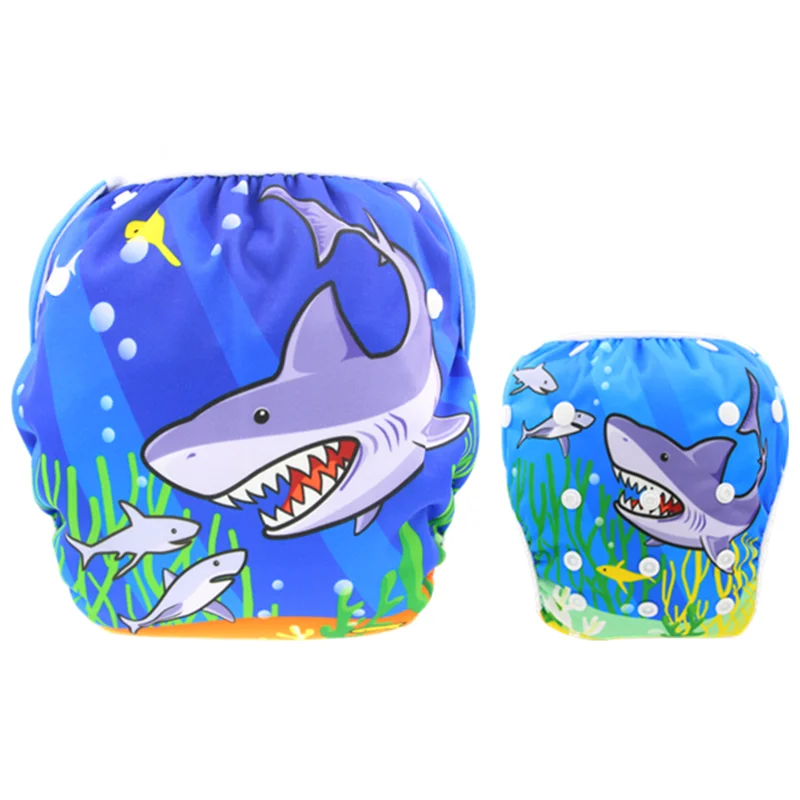 Newest Waterproof Cloth Diapers Reusable Baby Swimming Trunks Customized Logo Opp Bag Non Woven Fabric Printed Swim Diapers