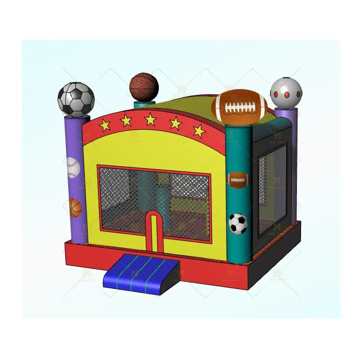 China factory price 3D sport theme party bouncy castle football child jumper commercial rental inflatable bounce house